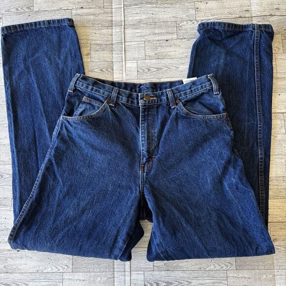 Dickies Work Jeans Men's 33 X 34 Regular Fit Dark Wash Denim Straight Leg Y2K - Picture 4 of 7